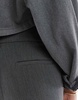 Bershka flared tailored pants in dark gray