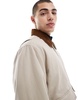 Jack & Jones cotton carpenter jacket with pockets in beige