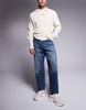 ASOS DESIGN balloon fit jeans with vintage tint in mid dark wash blue