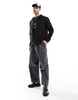 Brave Soul button through jacket with collar in black