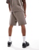 ADPT oversized sweat shorts in washed beige - part of a set