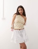 ASOS DESIGN poplin low rise micro mini skirt in white