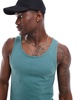 ASOS DESIGN 2 pack muscle fit tank tops in stone and mid green