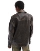 AllSaints Alkan boyfriend washed leather zip jacket in black