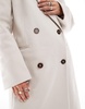 ASOS DESIGN strong shoulder dad coat in cream