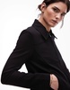 Mango zip up tailored jacket in black