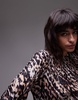 Topshop plisse long sleeve mini dress in leopard print
