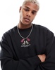 Jack & Jones oversized sweatshirt with tiger back print in black