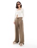 Bershka pointelle knit cardigan in ecru