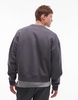 Topman boxy fit sweatshirt in charcoal