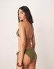 Stradivarius tie side bikini bottoms in khaki
