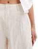 Mango straight leg linen pants in beige