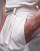 Topman twin pleat wide shorts in ecru