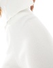 Aria Cove knit wide leg pants in white - part of a set