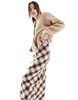 Stradivarius midi skirt in check print