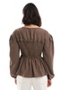 ASOS DESIGN shirred waist top in stone