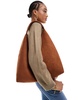 ASOS DESIGN faux suede scoop tote bag in tan
