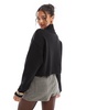 Bershka gold button detail high neck sweater in black