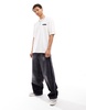 AllSaints Redact oversized embroidered logo t-shirt in white