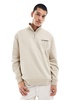 AllSaints Underground 1/2 zip sweatshirt in stone