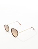 AIRE cygnus round sunglasses in brown/gold