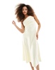 Anaya bridesmaid one shoulder cami midi dress in lemon