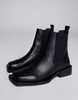 ASOS DESIGN heeled chelsea boots in black leather with square toe