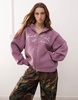 COLLUSION zip through graphic hoodie
