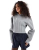 ASOS DESIGN scuba corset waist hoodie with seam detail in gray heather