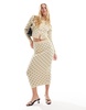 ASOS DESIGN knit jacquard midi skirt in cream polka dot - part of a set