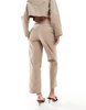 ASOS DESIGN clean front barrel pants in stone - part of a set