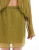 Pieces woven sheer plisse mini skirt in green - part of a set