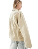 ASOS DESIGN twill harrington shacket in stone