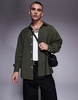 ASOS DESIGN oversized boxy textured shirt in brown