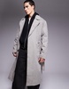 ASOS DESIGN oversized trench coat in washed stone