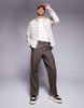 ASOS DESIGN regular shirt in neutral check