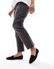 ASOS DESIGN Lilie loafer ballet flats in black suedette