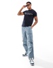 Armani Exchange linear logo T-shirt in navy