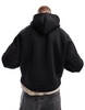 Bershka boxy fit premium hoodie in black