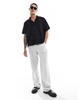 Bershka premium pocket shirt in black