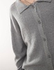 Reclaimed Vintage polo cardigan in charcoal