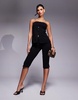 ASOS DESIGN capri pants with side split in black - part of a set