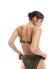 4th & Reckless ring cutout detail multiway bikini top in khaki - part of a set