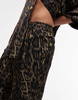 AllSaints Charli satin straight leg pants in leopard print - part of a set