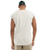 Brave Soul raw edge tank top in light gray