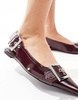 ASOS DESIGN Legion buckle ballet in burgundy