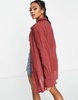 ASOS DESIGN crinkle beach shirt in brown