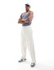 ASOS DESIGN muscle fit rib tank top in blue