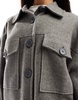 ASOS DESIGN supersoft shacket in charcoal heather