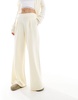 Bershka wide leg sweatpants in butter yellow